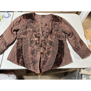 Hamsa Brown Women's Jacket Cottagecore L Boho